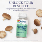 SOLARAY Lipotropic 1000 Plus Complex, 100 Cápsulas