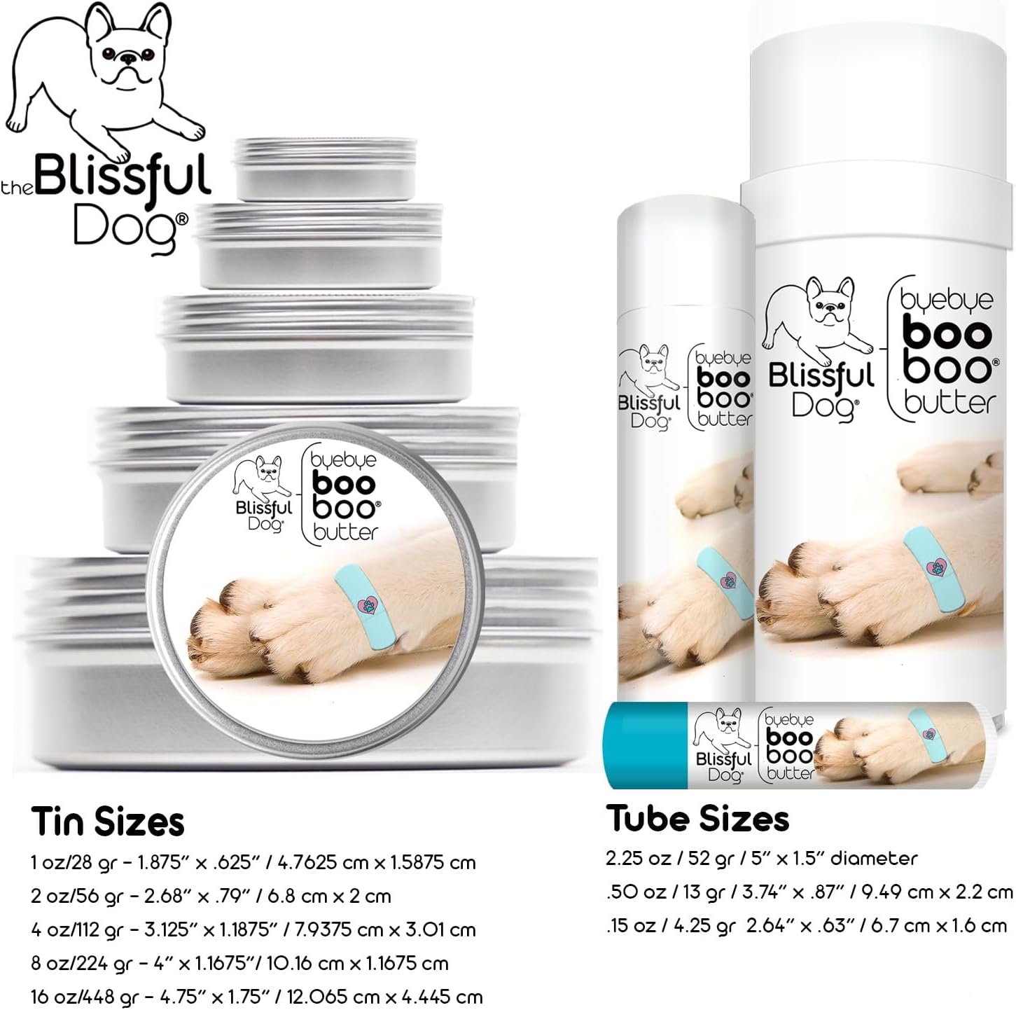 The Blissful Dog 2 oz TIN French Bulldog Booboo Butter