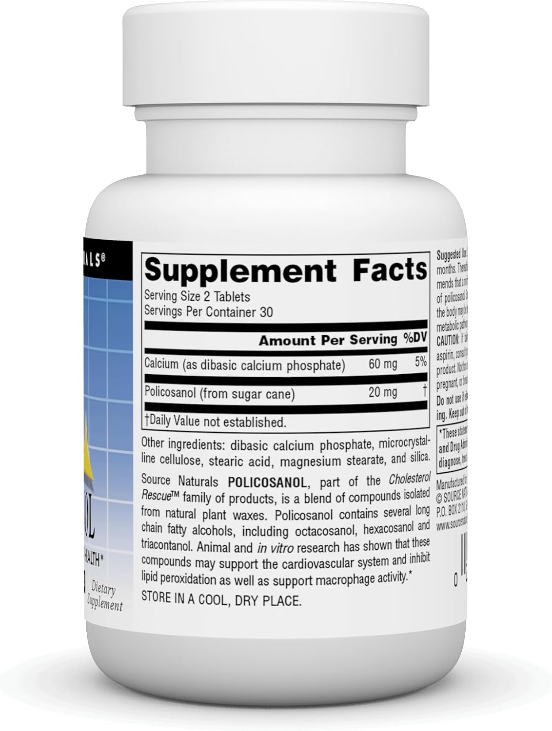 Source Naturals Policosanol 10 mg - 60 Comprimidos