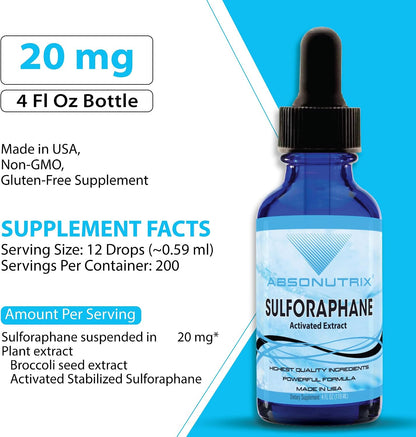 Absonutrix Sulforafano Activado y Estabilizado, 20 mg, 200 Servicios