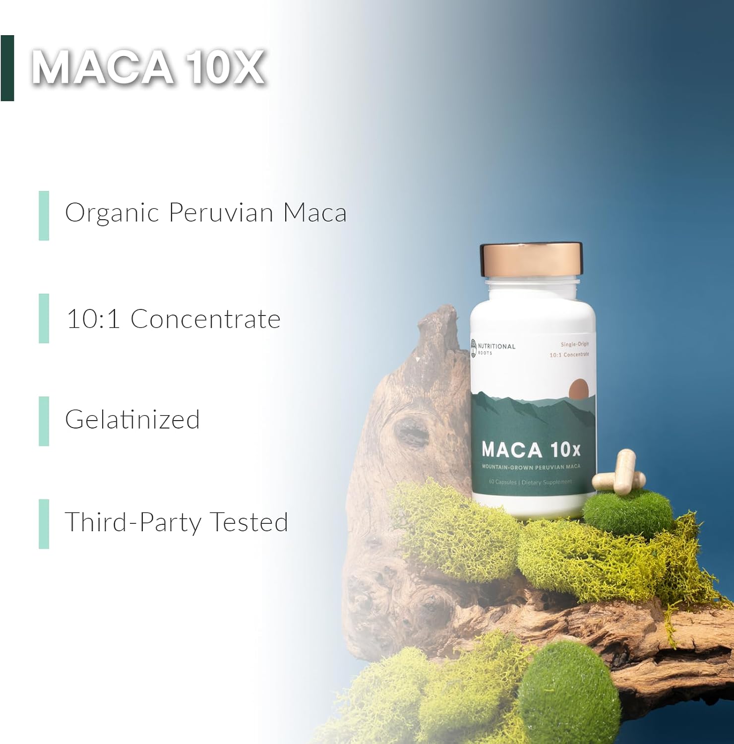 Extracto de Maca Peruana Orgánica 10:1 - 60 Cápsulas Gelatinizadas