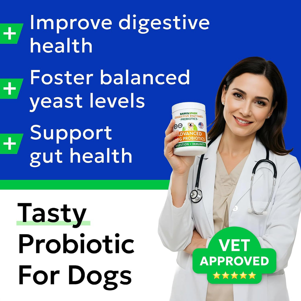 Bark&Spark Masticables Probióticos para Perros - 60 Mil Millones de UFC - 120 Unidades