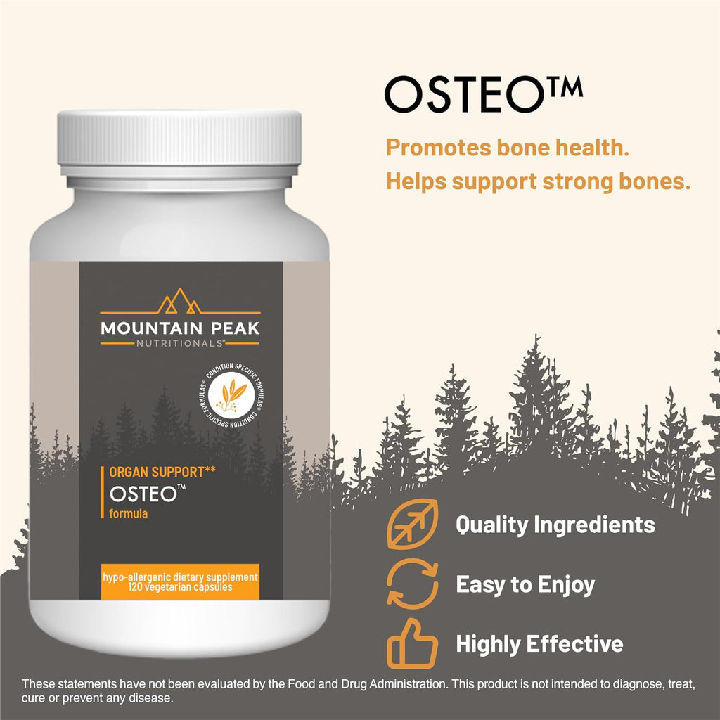 Mountain Peak Nutritionals Osteo Supplement - Apoyo Óseo con Vitaminas D3, K2, Calcio y Magnesio (120 Cápsulas Vegetales)
