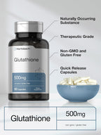 Horbäach L-Glutatión 500mg | 60 Cápsulas | Forma Reducida | Sin Gluten y No Transgénico