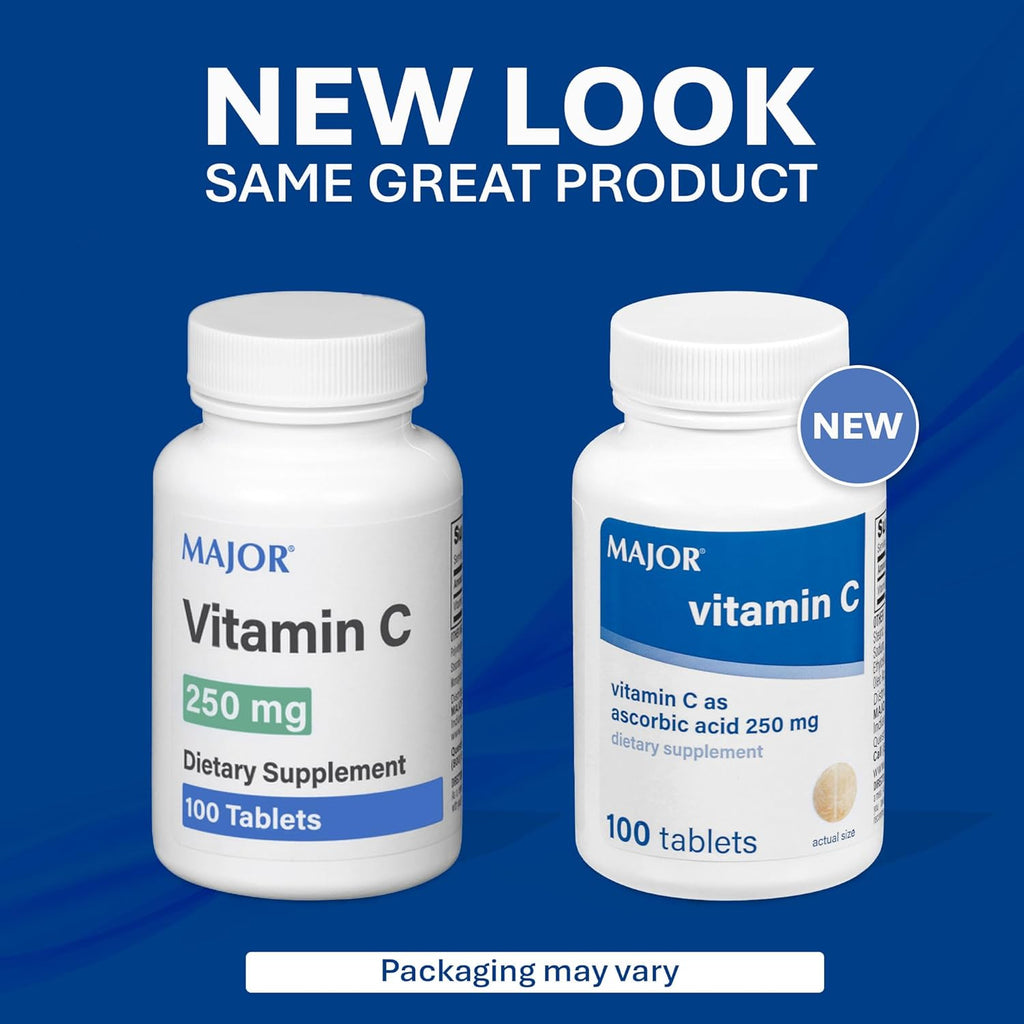 MAJOR Vitamina C 250 mg - 100 Comprimidos - Suplemento Alimenticio