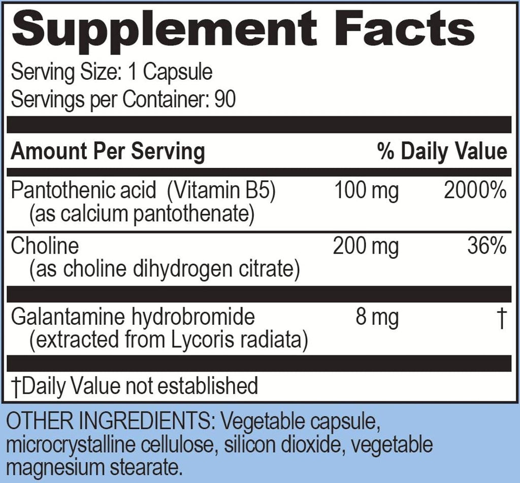Life Enhancement GalantaMind - Suplemento para la Memoria y Concentración con Galantamina y Vitamina B5 (8 mg, 90 Cápsulas)