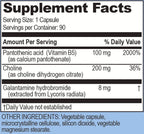 Life Enhancement GalantaMind - Suplemento para la Memoria y Concentración con Galantamina y Vitamina B5 (8 mg, 90 Cápsulas)