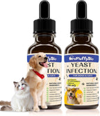 Natural Dog Yeast Infection Treatment - Gotas herbales para perros contra infecciones por levaduras, picor y alergias (2 pack de 59 ml)