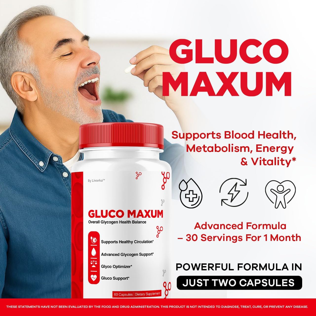 (2 Paquete) GlucoMaxum Cápsulas – Suplemento Premium Fórmula Oficial, Apoyo Avanzado para Hábitos Saludables, Ingredientes Naturales, 120 Cápsulas para 2 Meses