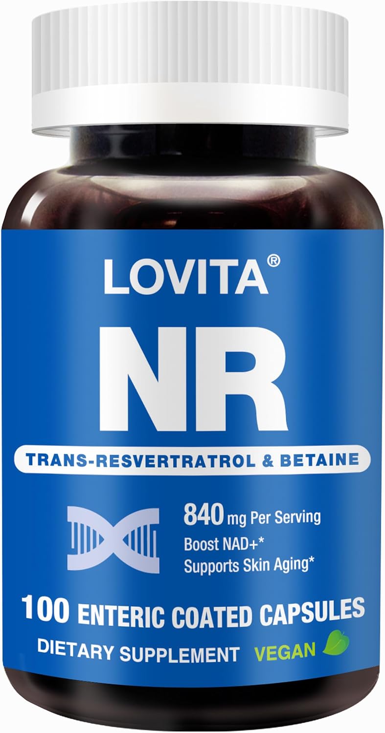LOVITA Suplemento NAD+ con NR, 840 mg, 100 Cápsulas Entéricas Veganas