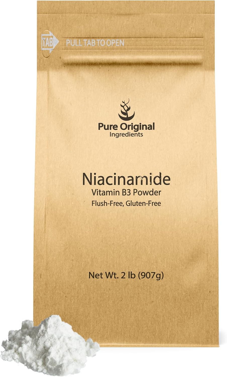 Pure Original Ingredients Niacinamida en Polvo 2 lb - Vitamina B3 Sin Enrojecimiento