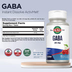 KAL GABA Suplemento, 120 Micro Comprimidos de Disolución Instantánea, Sabor Cereza Natural