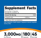 Nutricost Ácido D-Aspártico en Cápsulas (180 Cápsulas) Pack de 2