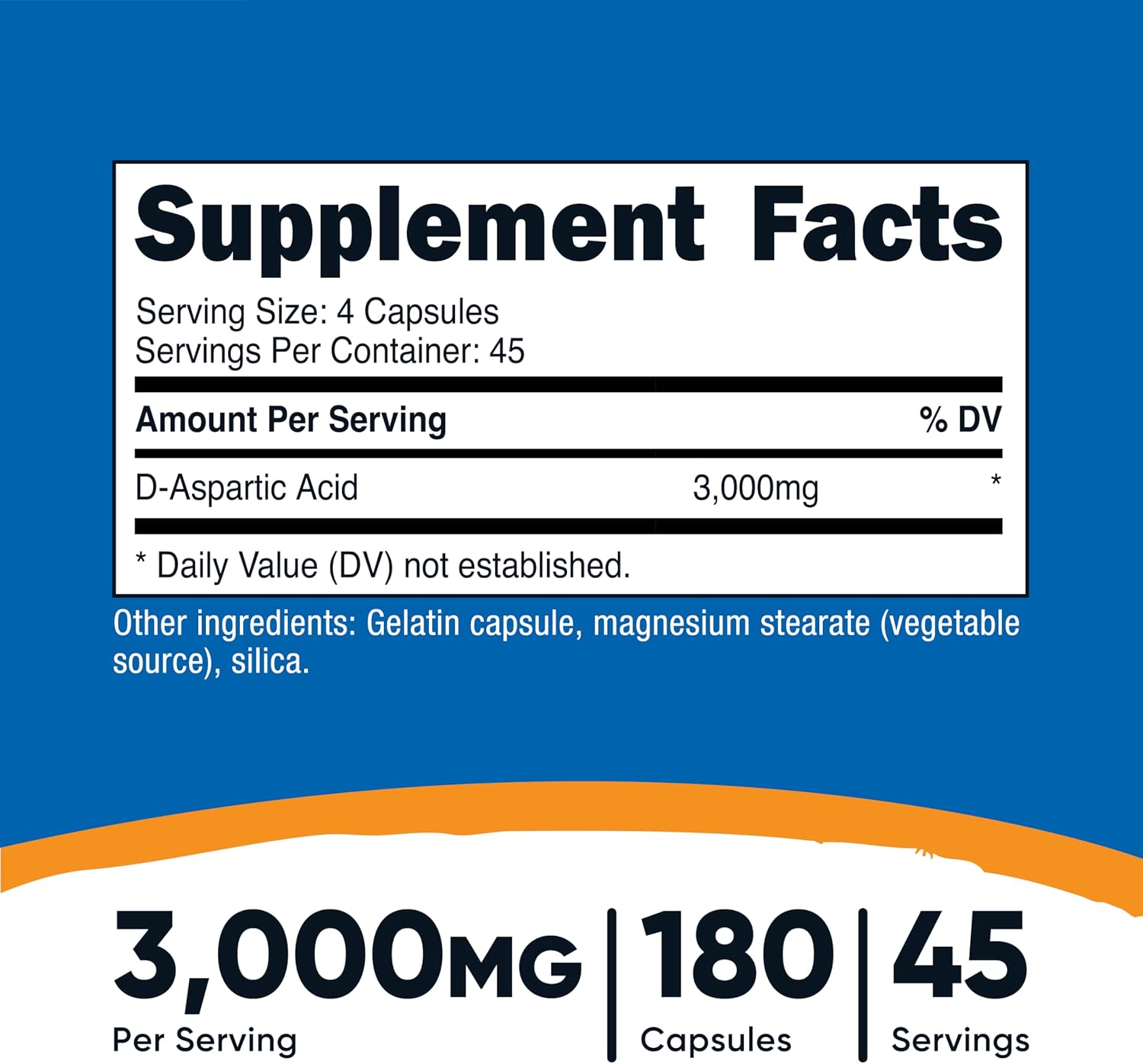 Nutricost Ácido D-Aspártico en Cápsulas (180 Cápsulas) Pack de 2