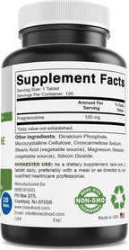 Brieofood Pregnenolona 100 mg, 120 Comprimidos - Complemento para el Equilibrio Hormonal
