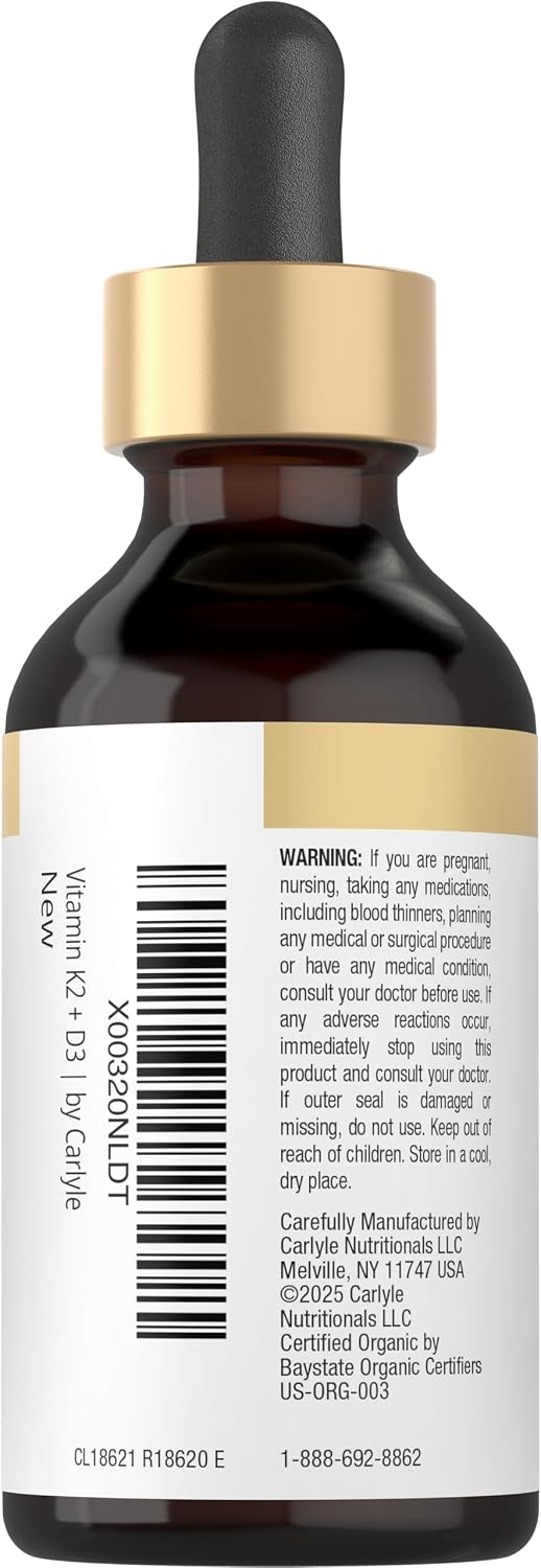 Carlyle Vitamina D3 K2 Gotas | 59 ml | Suplemento MK-7