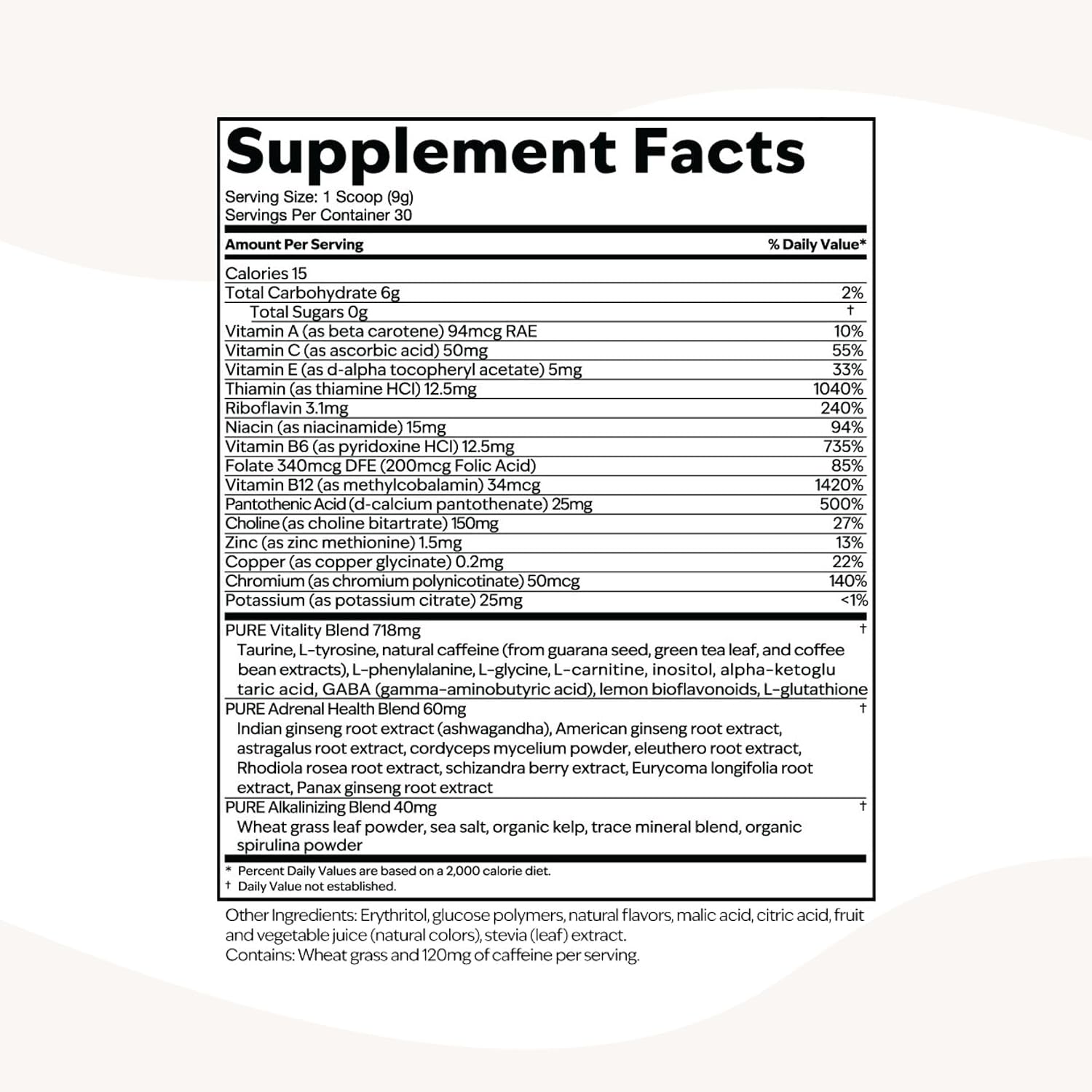 PURE Focus + Energy Mezcla para Bebida | Cafeína Natural y Antioxidantes | Apoya la Alerta y Energía | Sin Azúcar | 269 g | Sabor Sandía