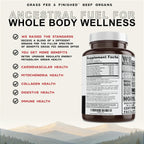 Ancient Origins Suplemento de Órganos de Res Grass Fed 4500 mg - Hígado, Médula Ósea, Corazón, Bazo, Páncreas y Riñón, No Transgénico, Sin Gluten, Sin Desgrasar (180 Cápsulas, 750 mg cada una)