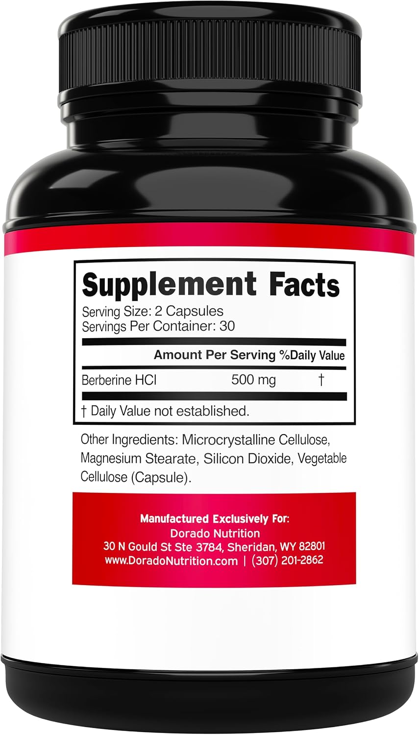 Suplemento de Berberina 500mg por Dosis (60 Cápsulas) - Berberina HCL para la Salud Digestiva