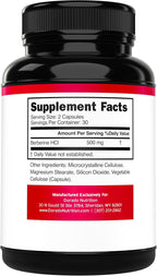 Suplemento de Berberina 500mg por Dosis (60 Cápsulas) - Berberina HCL para la Salud Digestiva