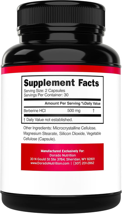 Suplemento de Berberina 500mg por Dosis (60 Cápsulas) - Berberina HCL para la Salud Digestiva – Image 2