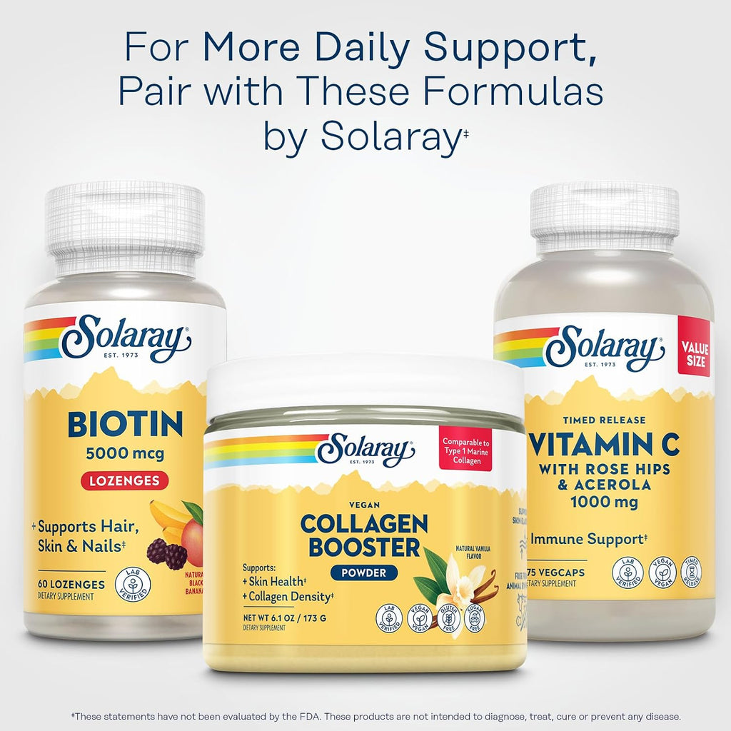 SOLARAY Biotina 5000 mcg - 60 Pastillas de Disolución Lenta