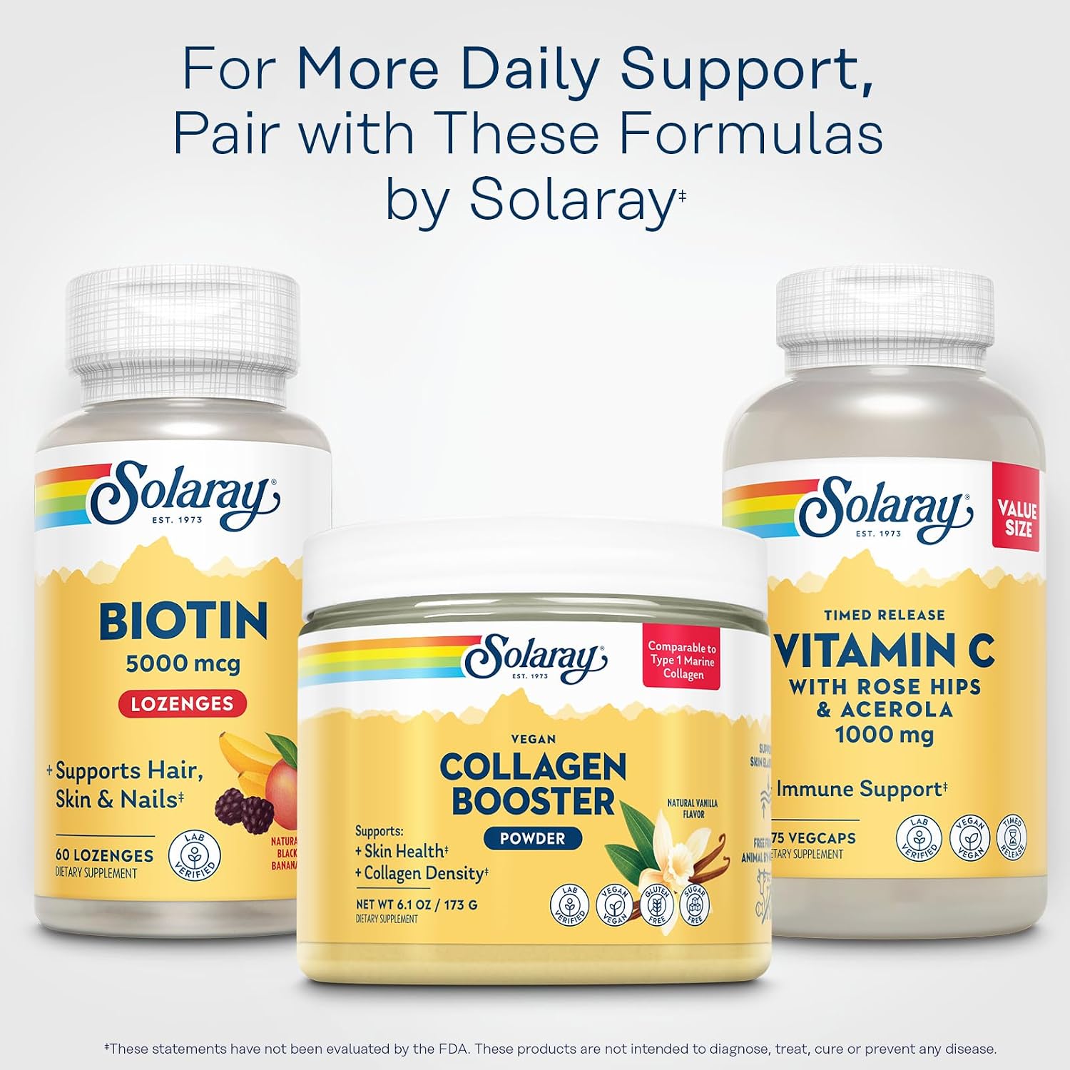 SOLARAY Biotina 5000 mcg - 60 Pastillas de Disolución Lenta