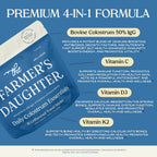 Polvo de Calostro Bovino The Farmer's Daughter | Sin Sabor | 30 Sobres Individuales