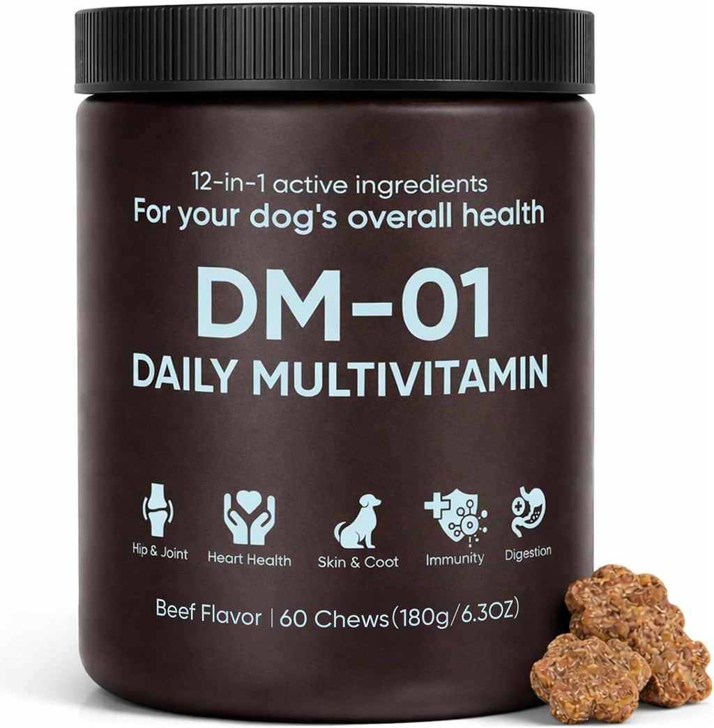 DM-01 Multivitamínico Diario para Perros - 60 Comprimidos Masticables Sabor Carne