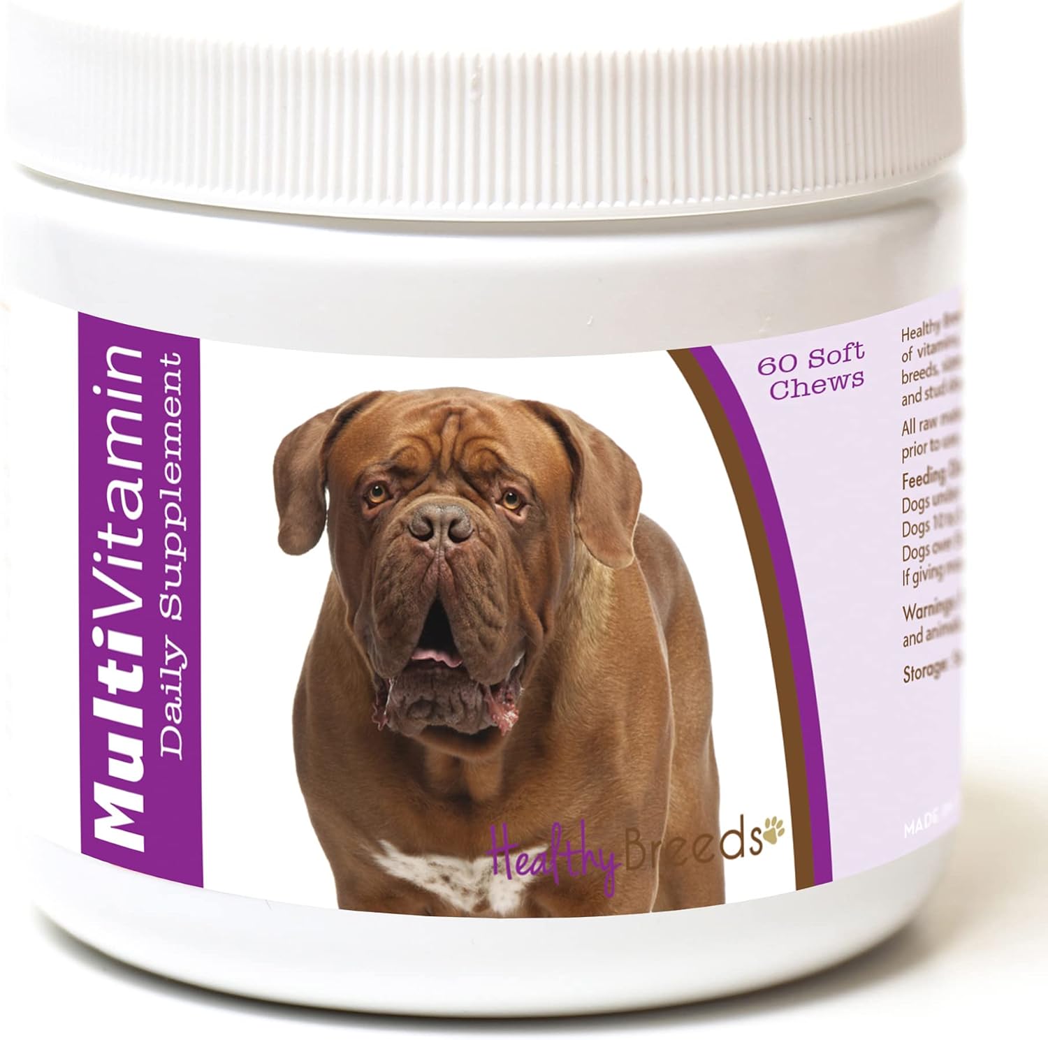 Healthy Breeds Dogue de Bordeaux Multivitamínico en Masticables Blandos, 60 unidades