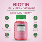 Human Beanz Biotina Gominolas Jelly Bean, 5000mcg, 120 unidades - Sabor Fresa