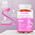 Inositol Gummies Sugar Free, Myo-Inositol & D-Chiro Inositol 40:1 Ratio, 60 Count