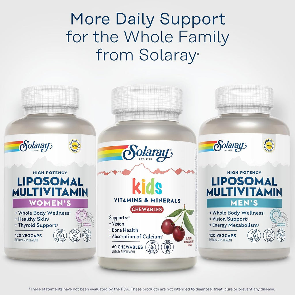 SOLARAY Multivitamínico Completo para Niños - 60 Comprimidos Masticables Sabor Cereza Negra
