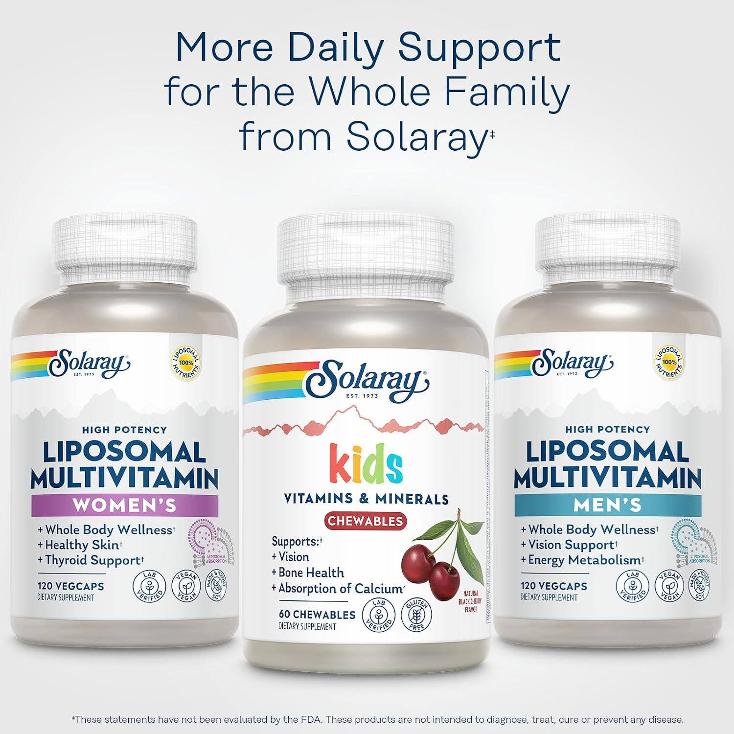 SOLARAY Multivitamínico Completo para Niños - 60 Comprimidos Masticables Sabor Cereza Negra