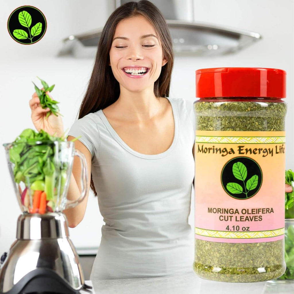 Moringa Leaf Shaker con Hojas de Moringa Pura con Nutrientes Esenciales, Rica en Vitaminas, Aminoácidos y Minerales Traza en Shaker de Moringa 116 g