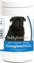 Healthy Breeds Multivitamínico Todo en Uno para Pug – 120 Masticables Blandos