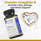 Premier Research Labs Complete B - Complejo de Vitaminas B para una Salud Óptima | Suplemento de Vitamina B con Biotina | 9 Vitaminas B Activas | para Hígado, Energía y Apoyo Cerebral - 60 Cápsulas