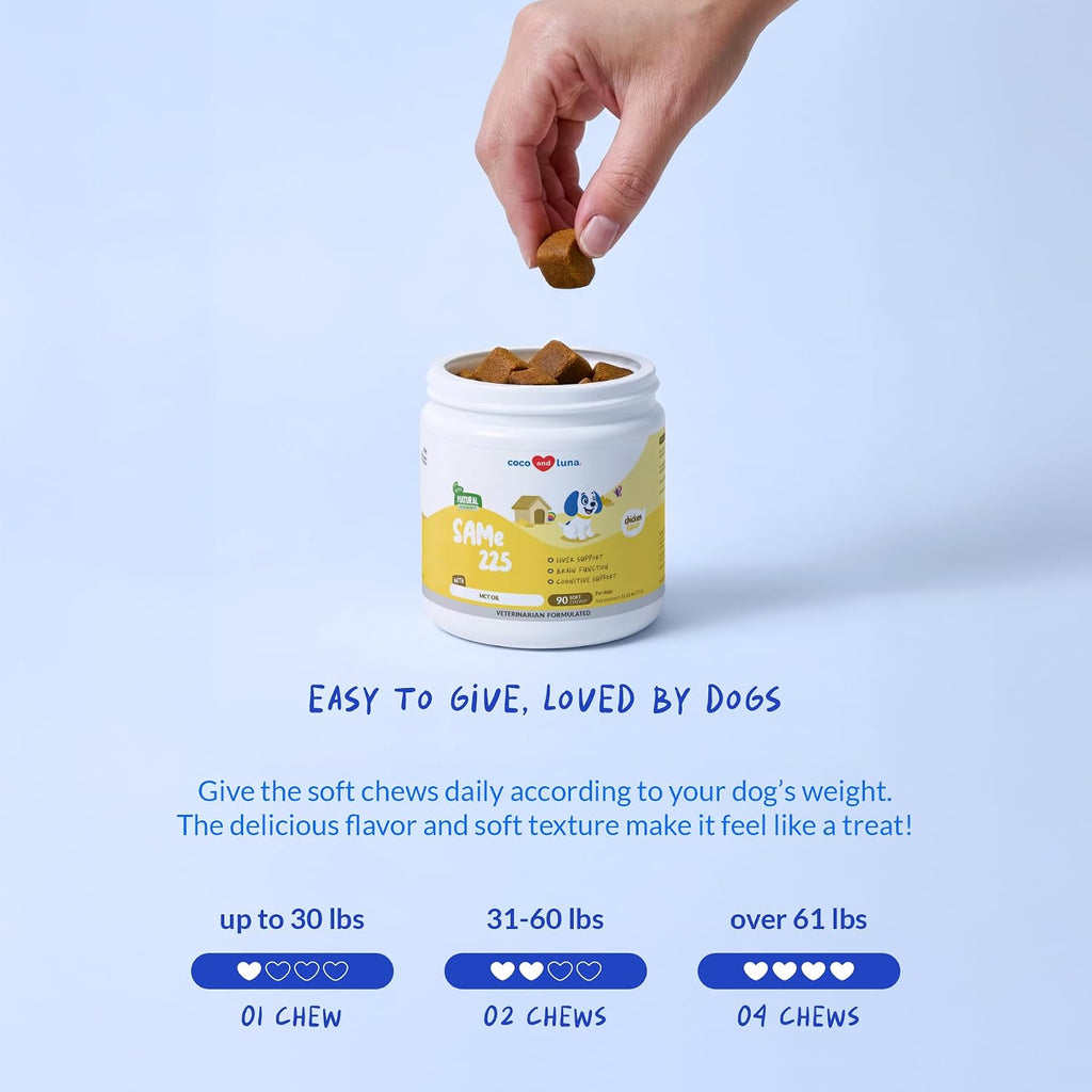 Same para Perros 90 Masticables Suaves - Apoyo Hepático, Cerebral y Cognitivo