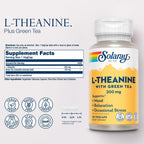 SOLARAY L-Theanine 200mg with Green Tea – Mood, Relaxation & Occasional Stress Support – 45 Vegan Capsules