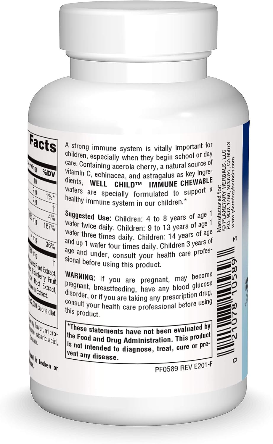 Well Child Immune Obleas Masticables de Planetary Herbals