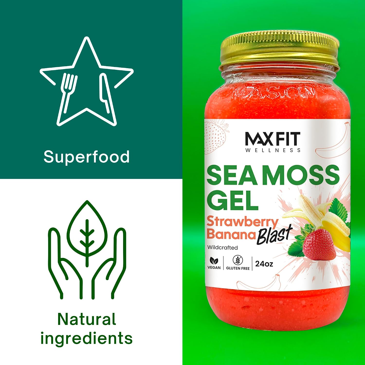 Sea Moss Gel Raw (24 Sabores) 24oz - Musgo Marino Dorado Silvestre de Santa Lucía | 92 Vitaminas y Minerales | Puro+Sin OGM | Superalimento Vegano