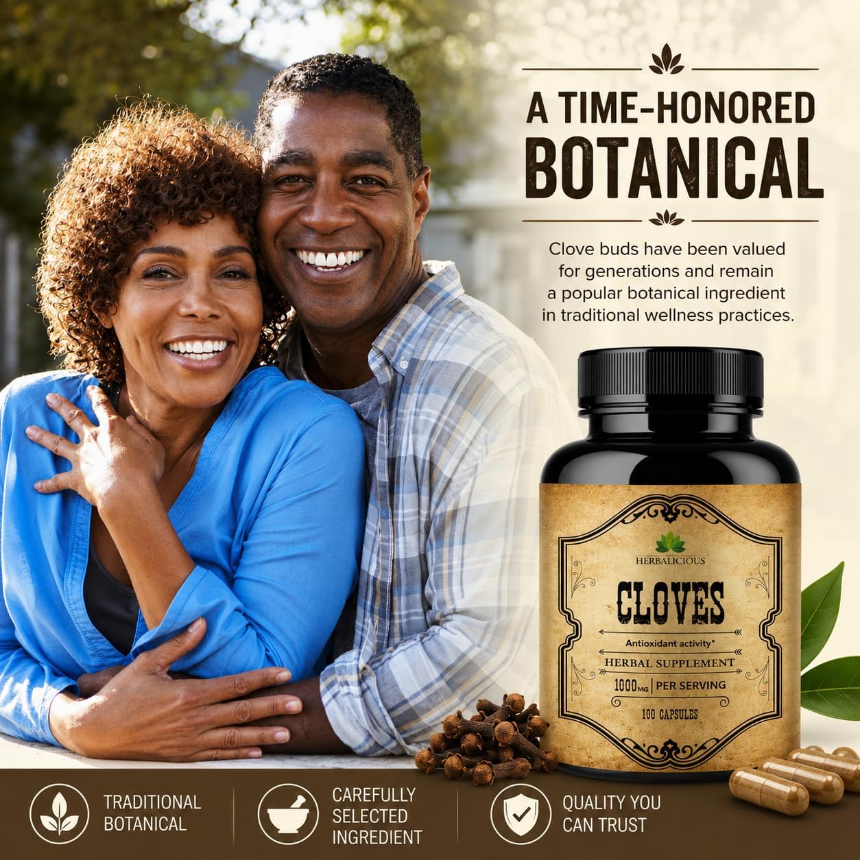 Cápsulas de Clavo - Suplemento Natural - Rico en Vitaminas, Minerales, Manganeso, Fibra - Puede Ayudar a la Digestión y Fortalecer los Huesos - 100 Cápsulas