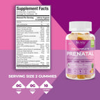 SUKU Gominolas Multivitamínicas Prenatales – Folato, Calcio, Vitamina D3, B12, K2 – Sin Azúcar – 60 Unidades