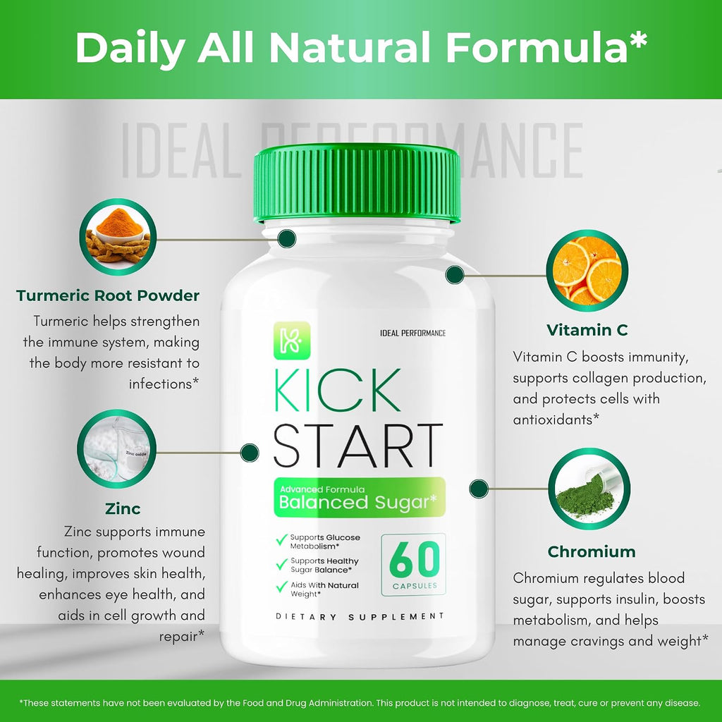 Kick Start Capsules - Fórmula Premium para Circulación Saludable y Niveles Estables