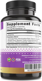 Ancient Bliss Suplemento Intestinal con L-Glutamina, Cardo Bendito y Raíz de Hidrangea – 60 Cápsulas Veganas