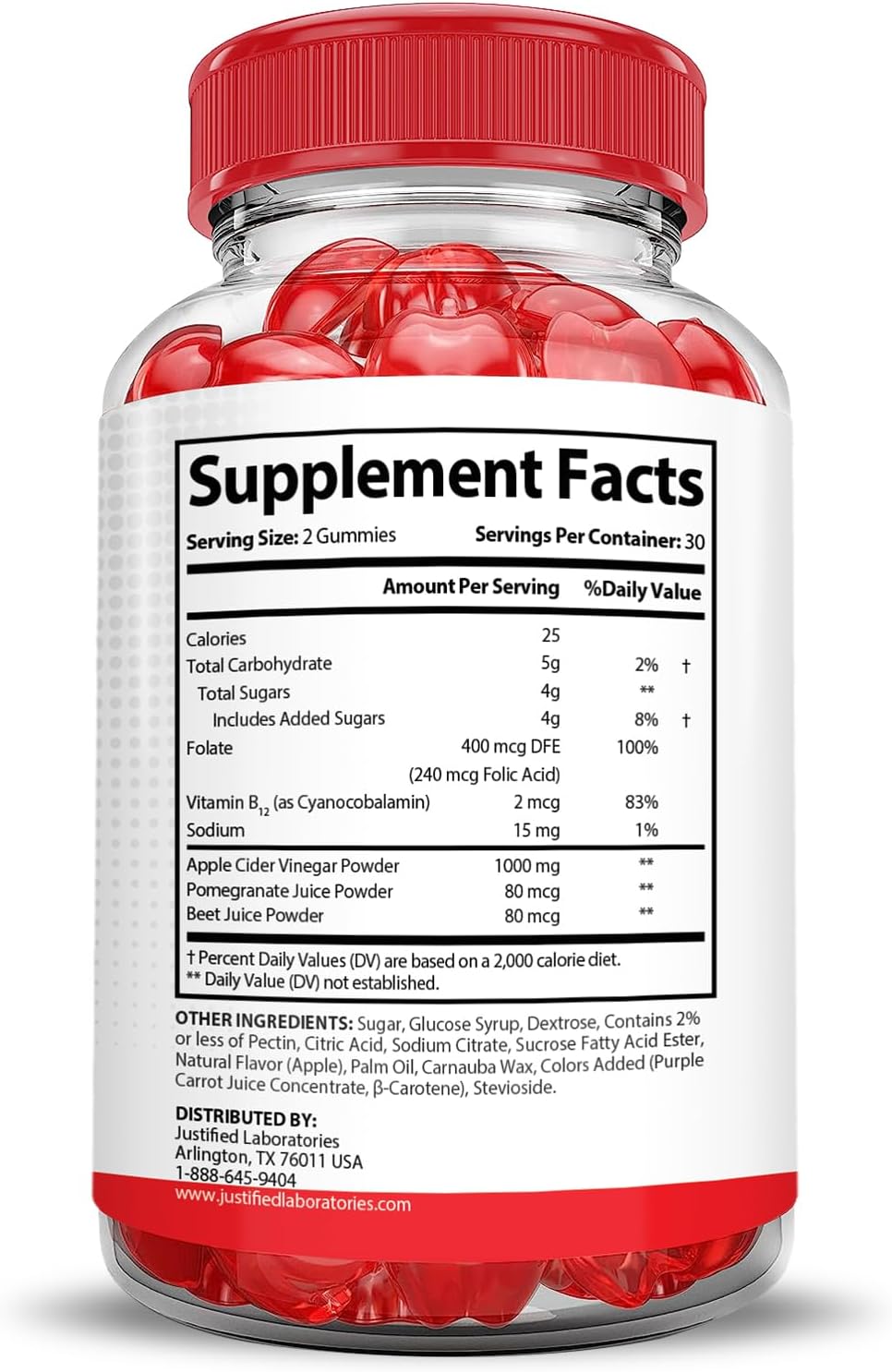 Justified Laboratories (5 Pack) Vital Pump XL Performance Gummies - 300 Gominolas