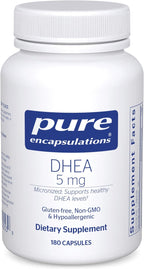 Pure Encapsulations DHEA 5 mg - Apoyo Inmunológico y Equilibrio Hormonal - Micronizado - Vegano - 60 Cápsulas