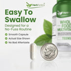 Herbtonics Whole Food Teen Vitamins - Multivitamínico para Adolescentes 12-18 Años - 60 Cápsulas Veganas