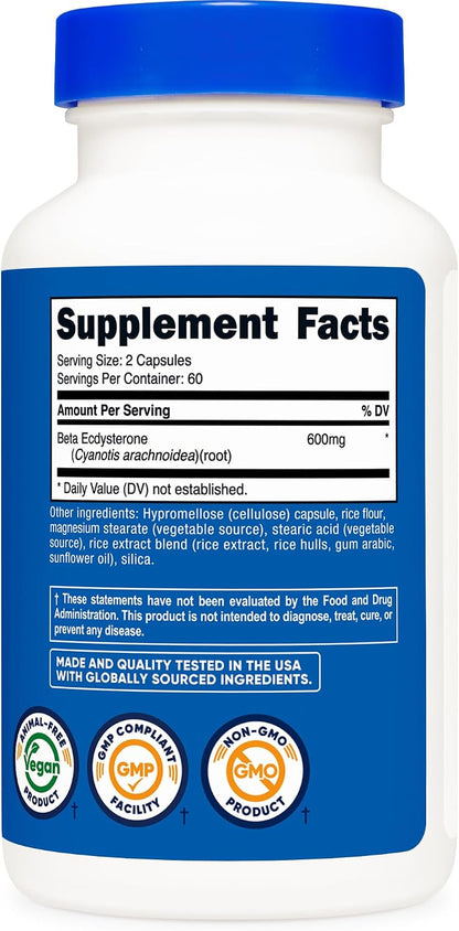 Nutricost Beta Ecdysterone 600mg per – Sin alérgenos comunes: No contiene soja, lácteos, huevos, frutos secos ni – Image 5