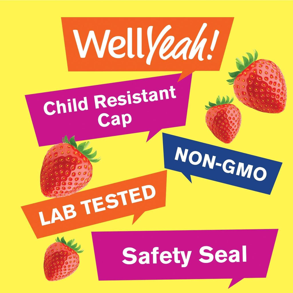 WellYeah Vitamina D3 + K2 Gominolas - 1000 UI D3, 100 mcg K2 - Salud Ósea y Muscular - Sabor Fresa Natural - 60 Gominolas